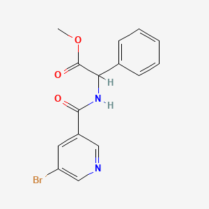 molecular formula C15H13BrN2O3 B7572470 Methyl 2-[(5-bromopyridine-3-carbonyl)amino]-2-phenylacetate 