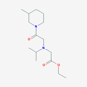 molecular formula C15H28N2O3 B7572471 Ethyl 2-[[2-(3-methylpiperidin-1-yl)-2-oxoethyl]-propan-2-ylamino]acetate 