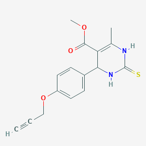 molecular formula C16H16N2O3S B7572493 methyl 6-methyl-4-(4-prop-2-ynoxyphenyl)-2-sulfanylidene-3,4-dihydro-1H-pyrimidine-5-carboxylate 