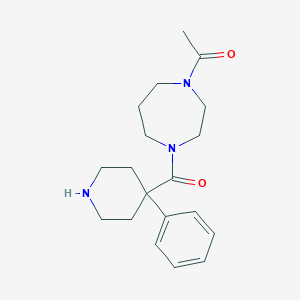 molecular formula C19H27N3O2 B7572506 1-[4-(4-Phenylpiperidine-4-carbonyl)-1,4-diazepan-1-yl]ethanone 