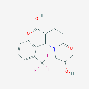 molecular formula C16H18F3NO4 B7572516 1-(2-Hydroxypropyl)-6-oxo-2-[2-(trifluoromethyl)phenyl]piperidine-3-carboxylic acid 