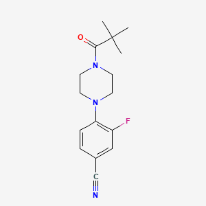 molecular formula C16H20FN3O B7572518 4-[4-(2,2-Dimethylpropanoyl)piperazin-1-yl]-3-fluorobenzonitrile 