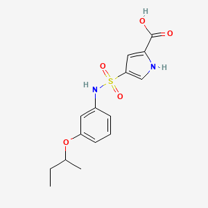 molecular formula C15H18N2O5S B7572523 4-[(3-butan-2-yloxyphenyl)sulfamoyl]-1H-pyrrole-2-carboxylic acid 