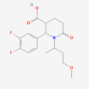 molecular formula C17H21F2NO4 B7572538 2-(3,4-Difluorophenyl)-1-(4-methoxybutan-2-yl)-6-oxopiperidine-3-carboxylic acid 