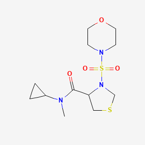 molecular formula C12H21N3O4S2 B7572565 N-cyclopropyl-N-methyl-3-morpholin-4-ylsulfonyl-1,3-thiazolidine-4-carboxamide 