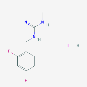 molecular formula C10H14F2IN3 B7572594 1-[(2,4-Difluorophenyl)methyl]-2,3-dimethylguanidine;hydroiodide 