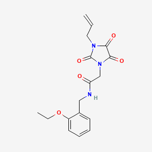 molecular formula C17H19N3O5 B7572604 N-[(2-ethoxyphenyl)methyl]-2-(2,4,5-trioxo-3-prop-2-enylimidazolidin-1-yl)acetamide 