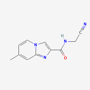molecular formula C11H10N4O B7572606 N-(cyanomethyl)-7-methylimidazo[1,2-a]pyridine-2-carboxamide 