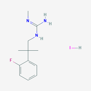 molecular formula C12H19FIN3 B7572609 1-[2-(2-Fluorophenyl)-2-methylpropyl]-2-methylguanidine;hydroiodide 