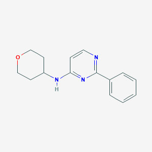 molecular formula C15H17N3O B7572644 N-(Tetrahydro-2H-pyran-4-yl)-2-phenylpyrimidine-4-amine 