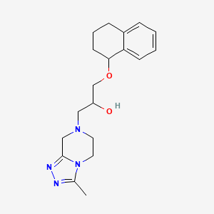 molecular formula C19H26N4O2 B7572669 1-(3-methyl-6,8-dihydro-5H-[1,2,4]triazolo[4,3-a]pyrazin-7-yl)-3-(1,2,3,4-tetrahydronaphthalen-1-yloxy)propan-2-ol 