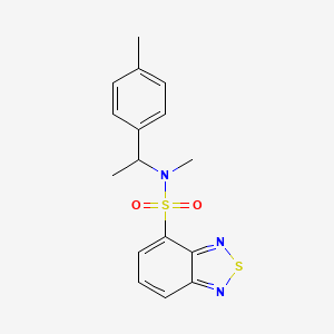 molecular formula C16H17N3O2S2 B7572679 N-methyl-N-[1-(4-methylphenyl)ethyl]-2,1,3-benzothiadiazole-4-sulfonamide 