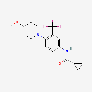 molecular formula C17H21F3N2O2 B7572686 N-[4-(4-methoxypiperidin-1-yl)-3-(trifluoromethyl)phenyl]cyclopropanecarboxamide 