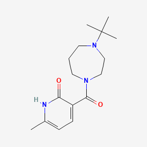 molecular formula C16H25N3O2 B7572709 3-(4-tert-butyl-1,4-diazepane-1-carbonyl)-6-methyl-1H-pyridin-2-one 
