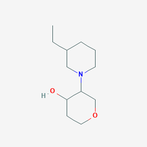 molecular formula C12H23NO2 B7572745 3-(3-Ethylpiperidin-1-yl)oxan-4-ol 
