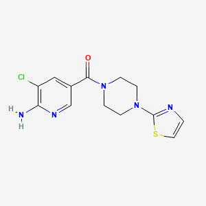 molecular formula C13H14ClN5OS B7572753 (6-Amino-5-chloropyridin-3-yl)-[4-(1,3-thiazol-2-yl)piperazin-1-yl]methanone 