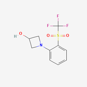 molecular formula C10H10F3NO3S B7572755 1-[2-(Trifluoromethylsulfonyl)phenyl]azetidin-3-ol 