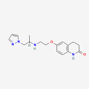molecular formula C17H22N4O2 B7572766 6-[2-(1-pyrazol-1-ylpropan-2-ylamino)ethoxy]-3,4-dihydro-1H-quinolin-2-one 
