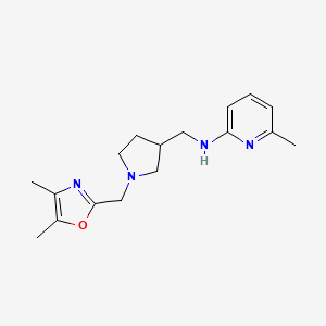 molecular formula C17H24N4O B7572810 N-[[1-[(4,5-dimethyl-1,3-oxazol-2-yl)methyl]pyrrolidin-3-yl]methyl]-6-methylpyridin-2-amine 