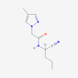 molecular formula C11H16N4O B7572812 N-(1-cyanobutyl)-2-(4-methylpyrazol-1-yl)acetamide 