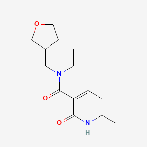 molecular formula C14H20N2O3 B7572821 N-ethyl-6-methyl-2-oxo-N-(oxolan-3-ylmethyl)-1H-pyridine-3-carboxamide 