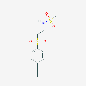 molecular formula C14H23NO4S2 B7572833 N-[2-(4-tert-butylphenyl)sulfonylethyl]ethanesulfonamide 