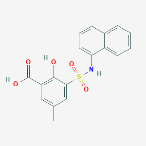 molecular formula C18H15NO5S B7572849 2-Hydroxy-5-methyl-3-(naphthalen-1-ylsulfamoyl)benzoic acid 
