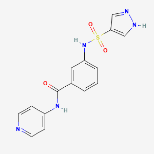molecular formula C15H13N5O3S B7572861 3-(1H-pyrazol-4-ylsulfonylamino)-N-pyridin-4-ylbenzamide 