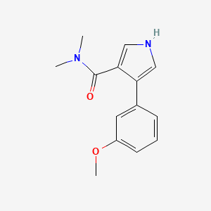 molecular formula C14H16N2O2 B7572865 4-(3-methoxyphenyl)-N,N-dimethyl-1H-pyrrole-3-carboxamide 
