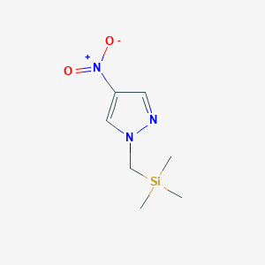 molecular formula C7H13N3O2Si B7572882 Trimethyl-[(4-nitropyrazol-1-yl)methyl]silane 