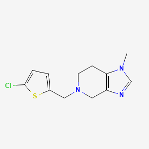 molecular formula C12H14ClN3S B7572895 5-[(5-chlorothiophen-2-yl)methyl]-1-methyl-6,7-dihydro-4H-imidazo[4,5-c]pyridine 