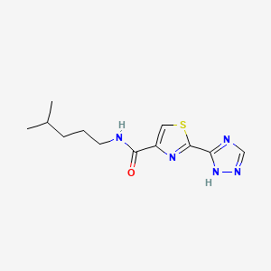 molecular formula C12H17N5OS B7572911 N-(4-methylpentyl)-2-(1H-1,2,4-triazol-5-yl)-1,3-thiazole-4-carboxamide 