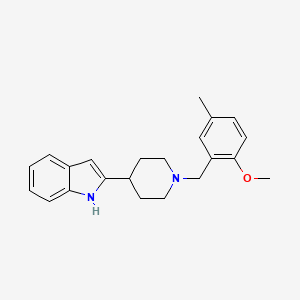 molecular formula C22H26N2O B7572913 2-[1-[(2-methoxy-5-methylphenyl)methyl]piperidin-4-yl]-1H-indole 