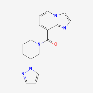 molecular formula C16H17N5O B7572923 Imidazo[1,2-a]pyridin-8-yl-(3-pyrazol-1-ylpiperidin-1-yl)methanone 