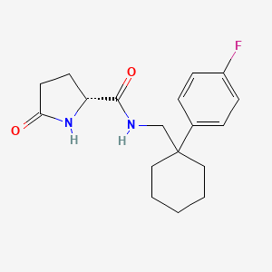 molecular formula C18H23FN2O2 B7572948 (2R)-N-[[1-(4-fluorophenyl)cyclohexyl]methyl]-5-oxopyrrolidine-2-carboxamide 