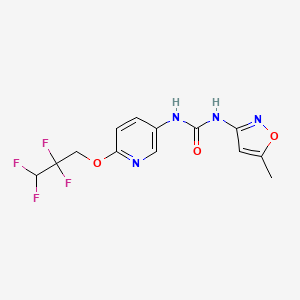 molecular formula C13H12F4N4O3 B7572962 1-(5-Methyl-1,2-oxazol-3-yl)-3-[6-(2,2,3,3-tetrafluoropropoxy)pyridin-3-yl]urea 