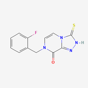 molecular formula C12H9FN4OS B7572992 7-[(2-fluorophenyl)methyl]-3-sulfanylidene-2H-[1,2,4]triazolo[4,3-a]pyrazin-8-one 