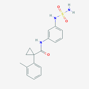 molecular formula C17H19N3O3S B7573018 1-(2-methylphenyl)-N-[3-(sulfamoylamino)phenyl]cyclopropane-1-carboxamide 