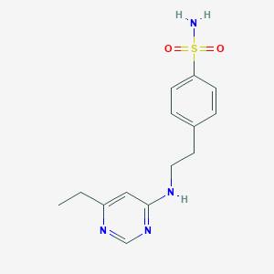 molecular formula C14H18N4O2S B7573019 4-[2-[(6-Ethylpyrimidin-4-yl)amino]ethyl]benzenesulfonamide 