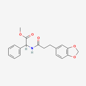molecular formula C19H19NO5 B7573039 Methyl 2-[3-(1,3-benzodioxol-5-yl)propanoylamino]-2-phenylacetate 