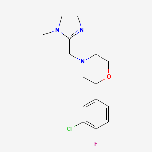 molecular formula C15H17ClFN3O B7573051 2-(3-Chloro-4-fluorophenyl)-4-[(1-methylimidazol-2-yl)methyl]morpholine 