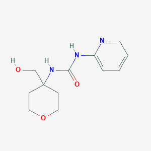 molecular formula C12H17N3O3 B7573052 1-[4-(Hydroxymethyl)oxan-4-yl]-3-pyridin-2-ylurea 