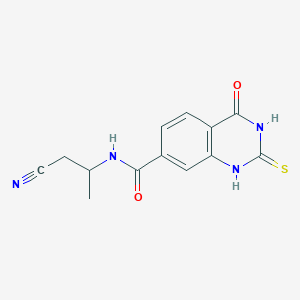 molecular formula C13H12N4O2S B7573070 N-(1-cyanopropan-2-yl)-4-oxo-2-sulfanylidene-1H-quinazoline-7-carboxamide 