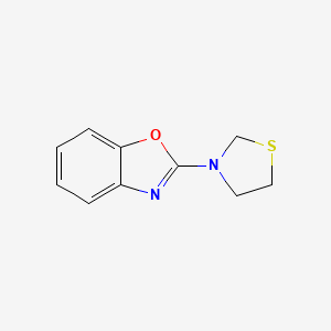 molecular formula C10H10N2OS B7573076 2-(1,3-Thiazolidin-3-yl)-1,3-benzoxazole 