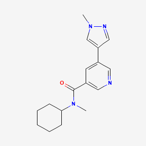 molecular formula C17H22N4O B7573096 N-cyclohexyl-N-methyl-5-(1-methylpyrazol-4-yl)pyridine-3-carboxamide 