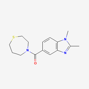 molecular formula C15H19N3OS B7573119 (1,2-Dimethylbenzimidazol-5-yl)-(1,4-thiazepan-4-yl)methanone 