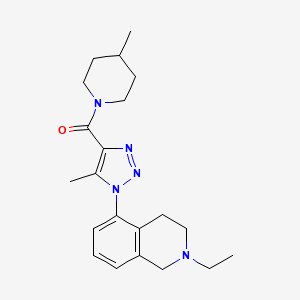 molecular formula C21H29N5O B7573161 [1-(2-ethyl-3,4-dihydro-1H-isoquinolin-5-yl)-5-methyltriazol-4-yl]-(4-methylpiperidin-1-yl)methanone 