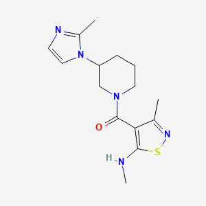 molecular formula C15H21N5OS B7573173 [3-(2-Methylimidazol-1-yl)piperidin-1-yl]-[3-methyl-5-(methylamino)-1,2-thiazol-4-yl]methanone 