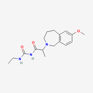 molecular formula C17H25N3O3 B7573186 N-(ethylcarbamoyl)-2-(7-methoxy-1,3,4,5-tetrahydro-2-benzazepin-2-yl)propanamide 