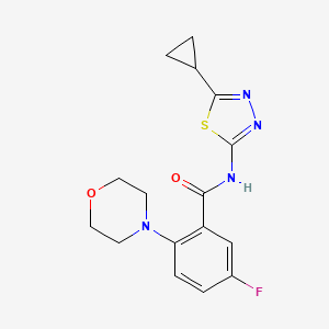molecular formula C16H17FN4O2S B7573187 N-(5-cyclopropyl-1,3,4-thiadiazol-2-yl)-5-fluoro-2-morpholin-4-ylbenzamide 